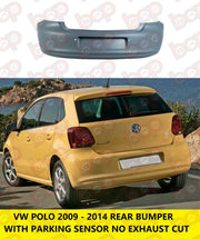 VOLKSWAGEN POLO 6R 2009 β 2014 REAR BUMPER WITH SENSORS 6R6807417ASGR PRIMED